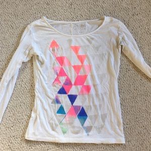 Super cute white, neon long sleeve